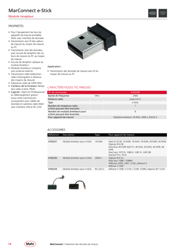 Mahr Hub USB septuple, pour logiciel MarCom 4102553