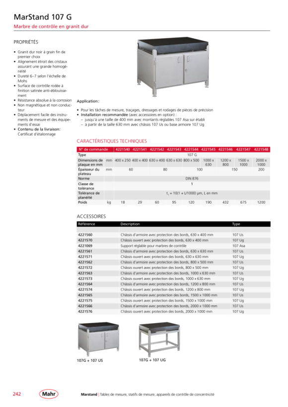 Mahr Testeur de concentricité 818 avec pointes h=150 mm x 450 mm mK 4622203