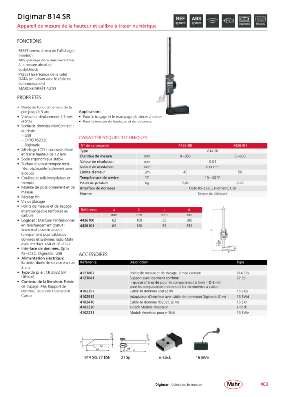 Mahr 27 Sp support spécial pour, 27 ES pour le maintien 4123041