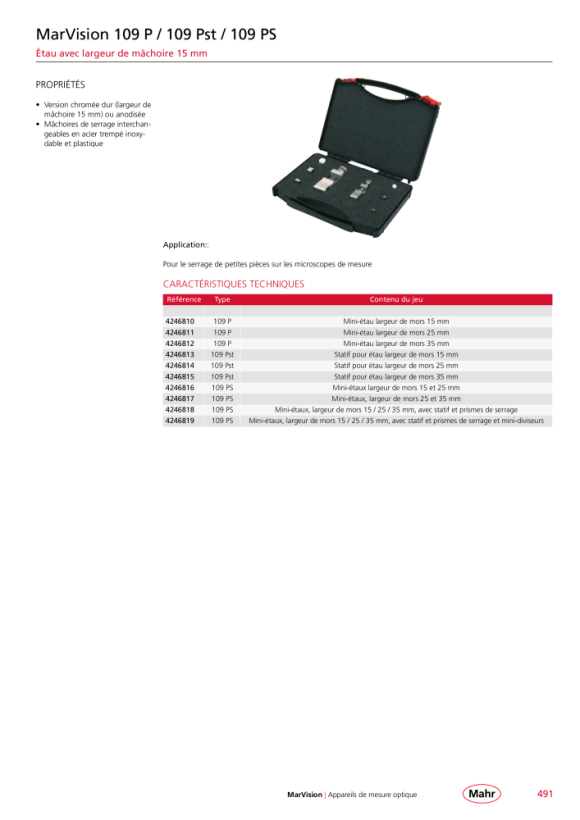 Mahr Support pivotant 220 ds, sans mandrin à mors/rail denté 4246855