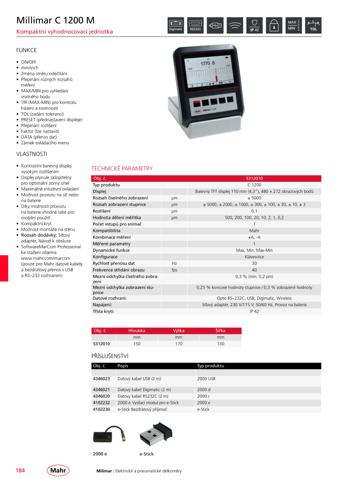 Mahr - hlavní katalog Č. 20512 - Strana 188