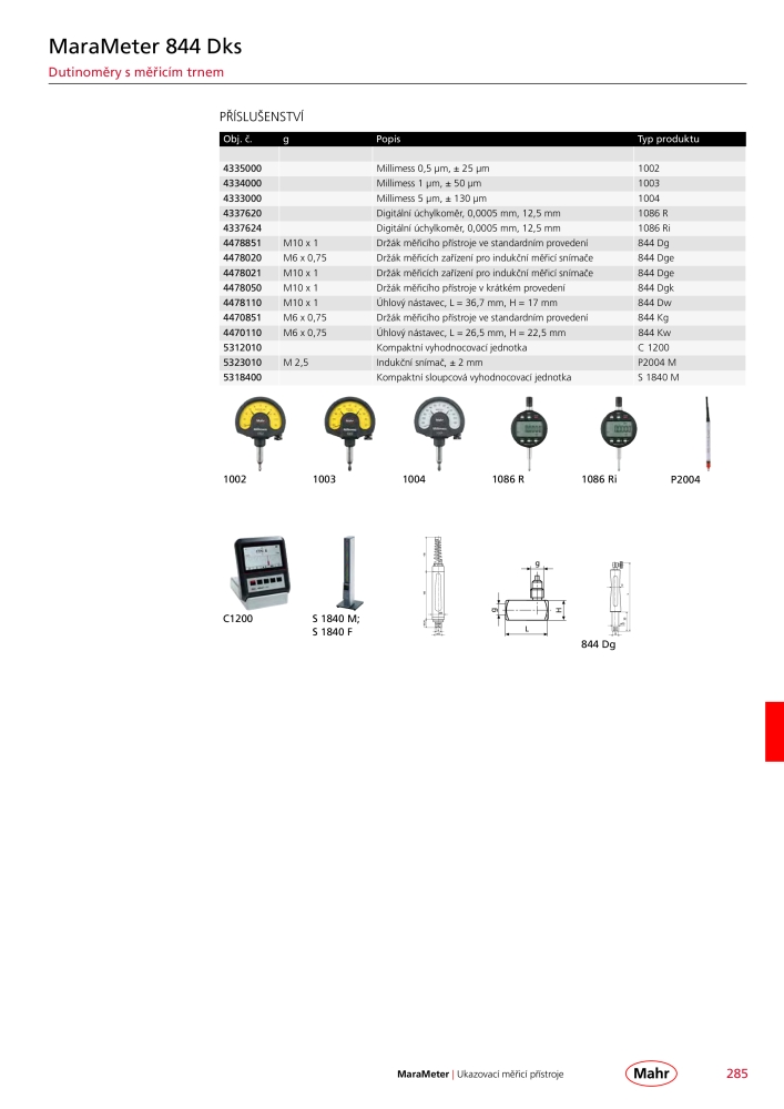 Mahr - hlavní katalog Č. 20512 - Strana 289