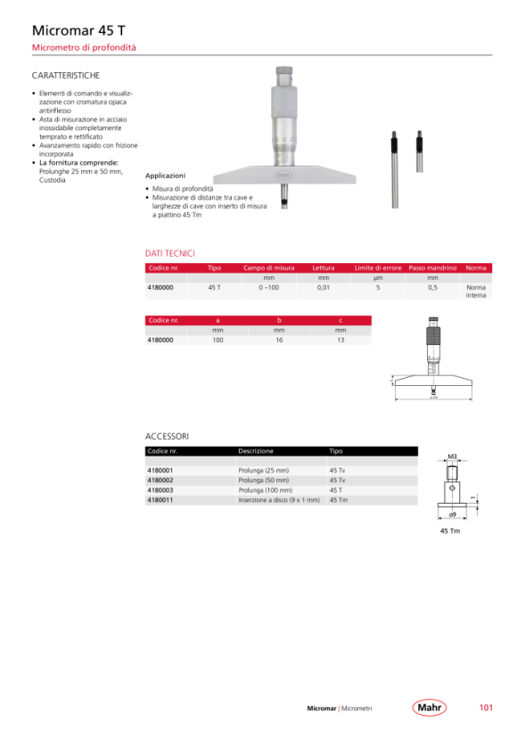 Mahr 44 Ak Measuring Head 30-40 mm (3pt.ins.meas) w.c. 4190337