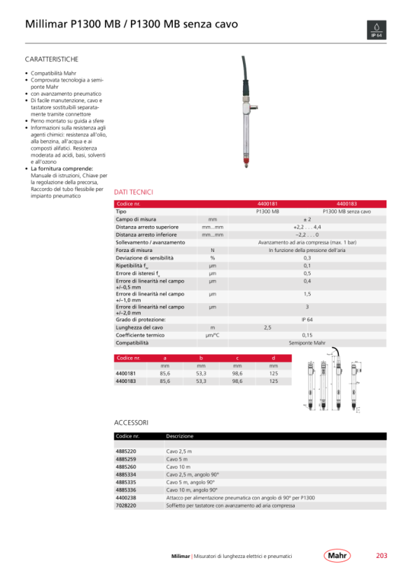 Mahr Attacco aria compressa 90°, P1300 4400238