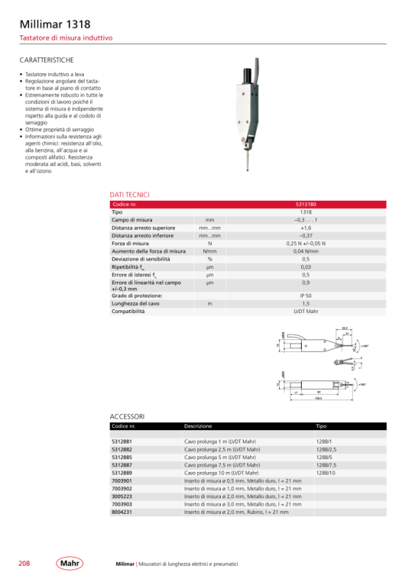 Mahr 1340/1 sollevatore pneumatico, 0 5313420