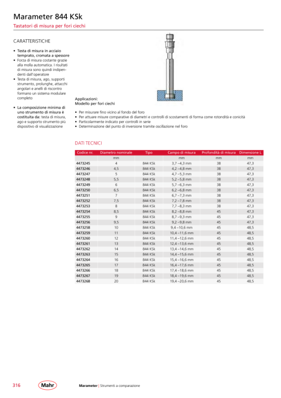 Mahr Sonda 844 KSk, 3,70 - 4,30 mm 4473245