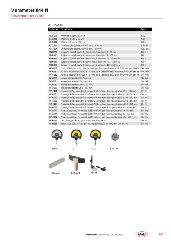 Mahr 844 Ngk Supporto per strumenti di misura corto, forma per 844 N/NH 35-100 mm 4474051