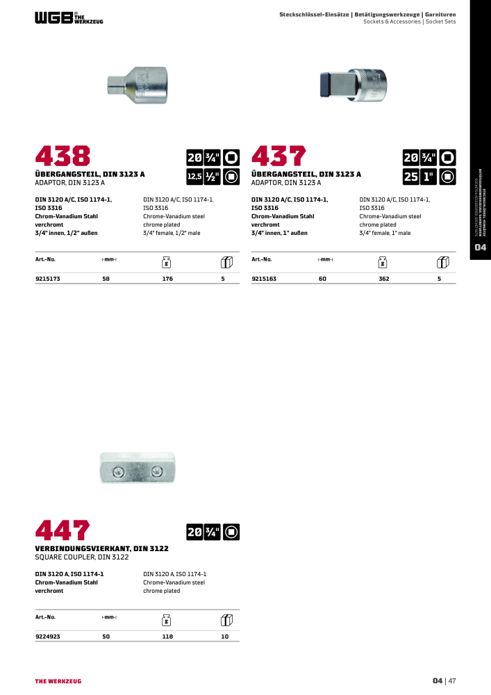 General catalog WGB tools 2019 NO.: 20517 - Page 199