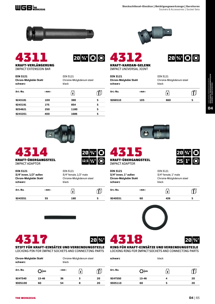 General catalog WGB tools 2019 NO.: 20517 - Page 217