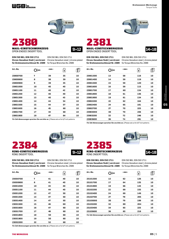 General catalog WGB tools 2019 Č. 20517 - Strana 225