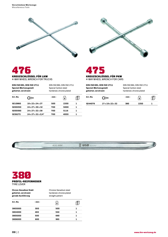 General catalog WGB tools 2019 Č. 20517 - Strana 260