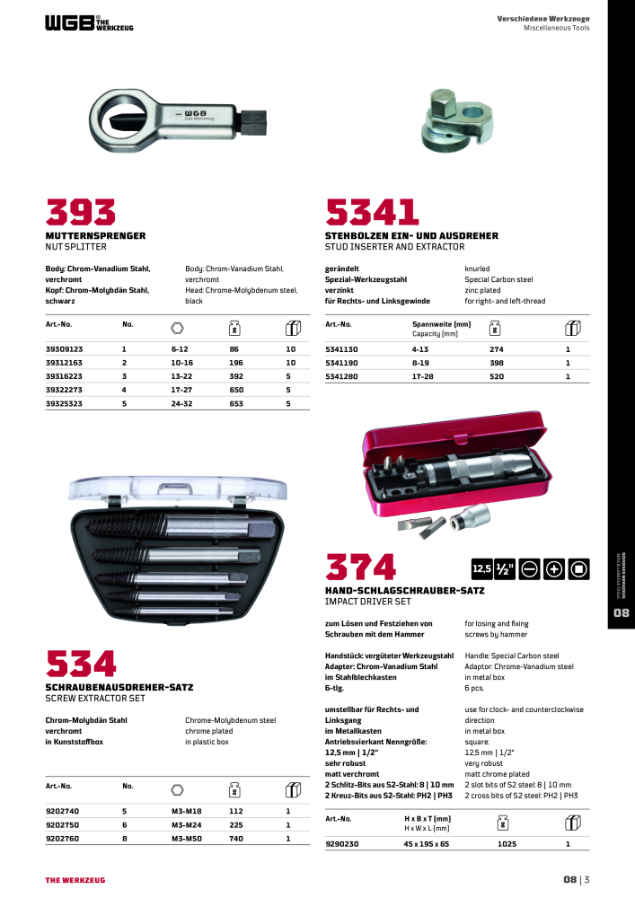 General catalog WGB tools 2019 NR.: 20517 - Side 261