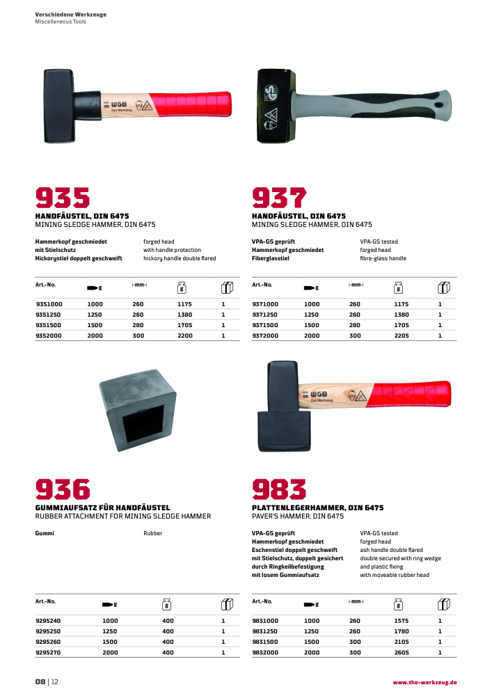 General catalog WGB tools 2019 NR.: 20517 - Seite 270