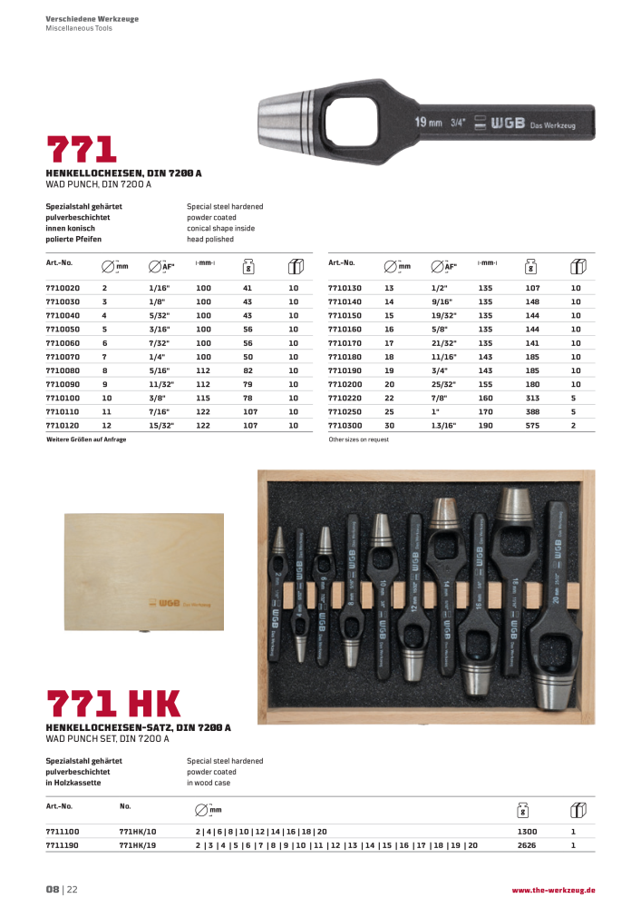 General catalog WGB tools 2019 Č. 20517 - Strana 280