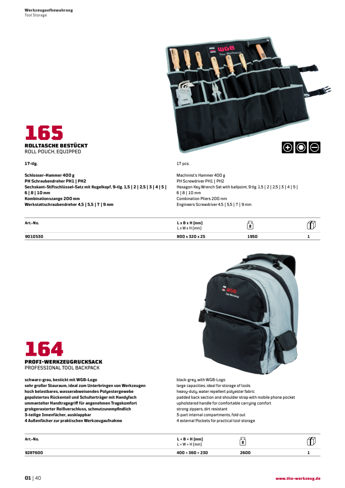 General catalog WGB tools 2019 NO.: 20517 - Page 96