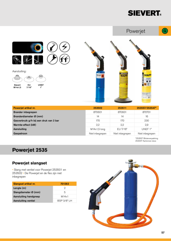 Sievert Powerjet 2535 für Flasche 2000 253502