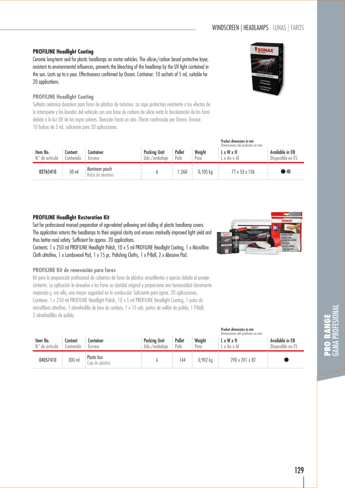 SONAX General Catalogue Nb. : 20556 - Page 126