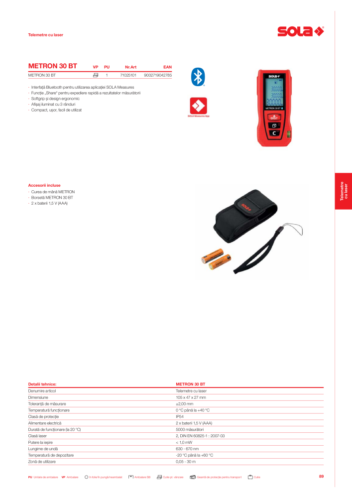 Catalogul principal de instrumente de măsurare SOLA Nº: 20563 - Página 91