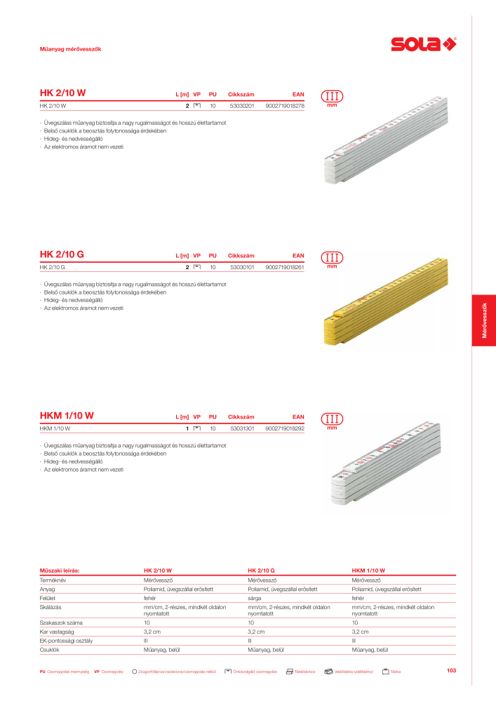 SOLA mérőeszközök főkatalógusa NR.: 20568 - Strona 105