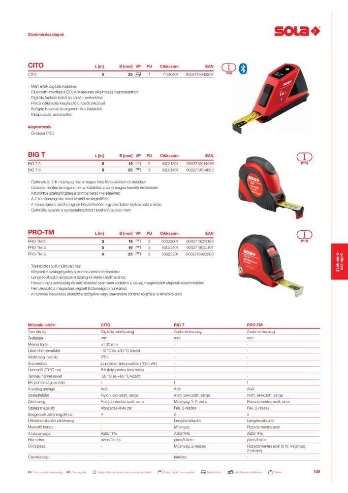 SOLA mérőeszközök főkatalógusa Nº: 20568 - Página 111