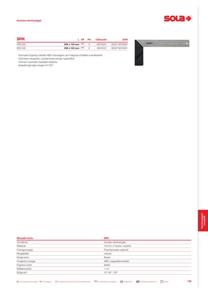SOLA mérőeszközök főkatalógusa NR.: 20568 - Strona 141