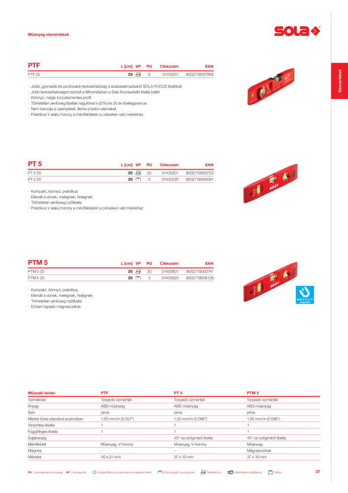 SOLA mérőeszközök főkatalógusa n.: 20568 - Pagina 39