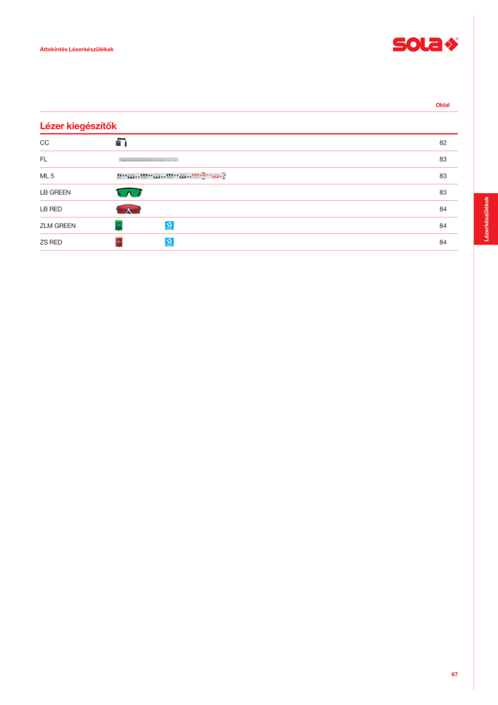 SOLA mérőeszközök főkatalógusa NO.: 20568 - Page 69