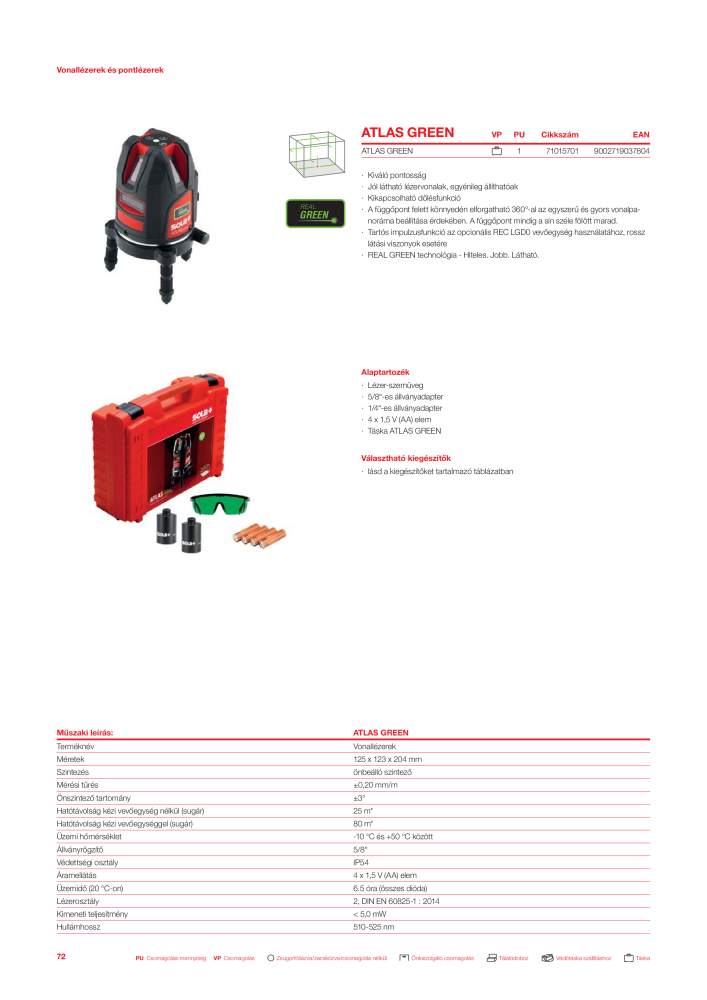 SOLA mérőeszközök főkatalógusa Nº: 20568 - Página 74
