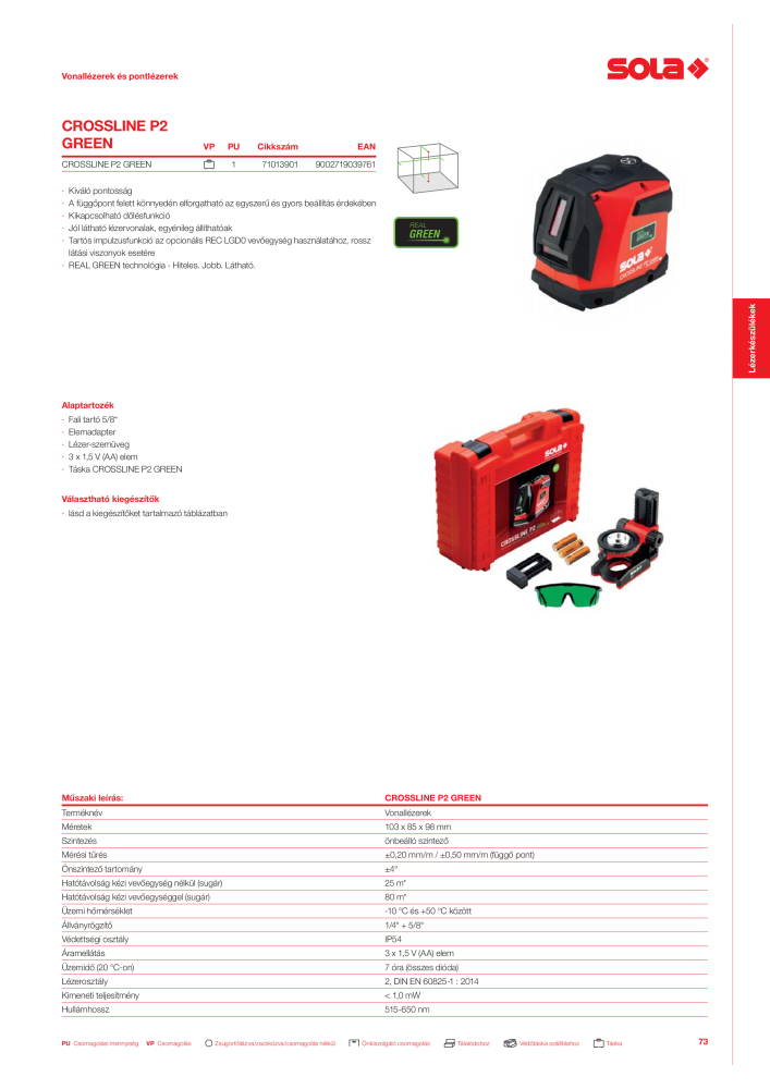 SOLA mérőeszközök főkatalógusa Nº: 20568 - Página 75
