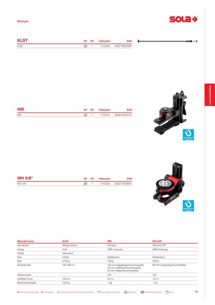 SOLA mérőeszközök főkatalógusa Nº: 20568 - Página 81