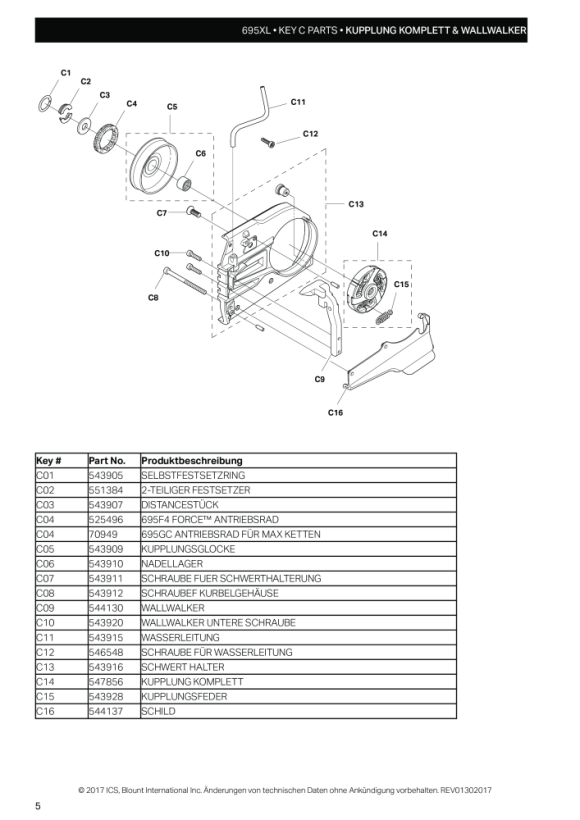 ICS SPRING, CLUTCH 695 543928