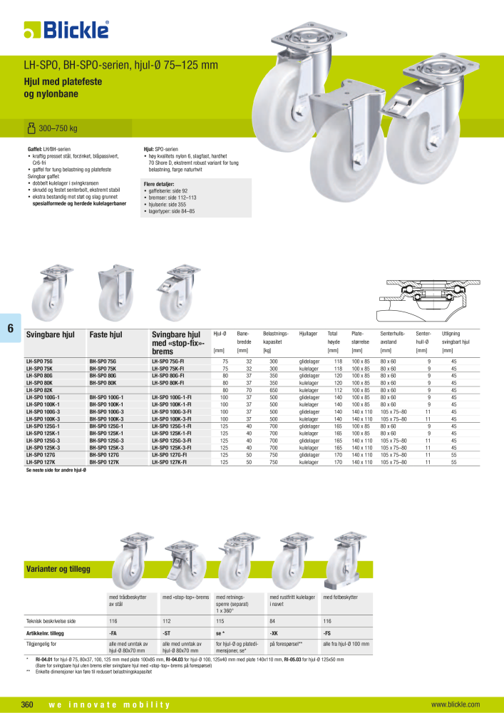 BLICKLE - Nylon- og polypropylenhjul Č. 20710 - Strana 32