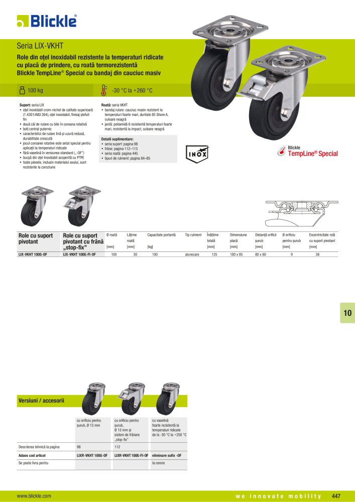 BLICKLE - Roți și role rezistente la căldură NR.: 20748 - Pagina 9