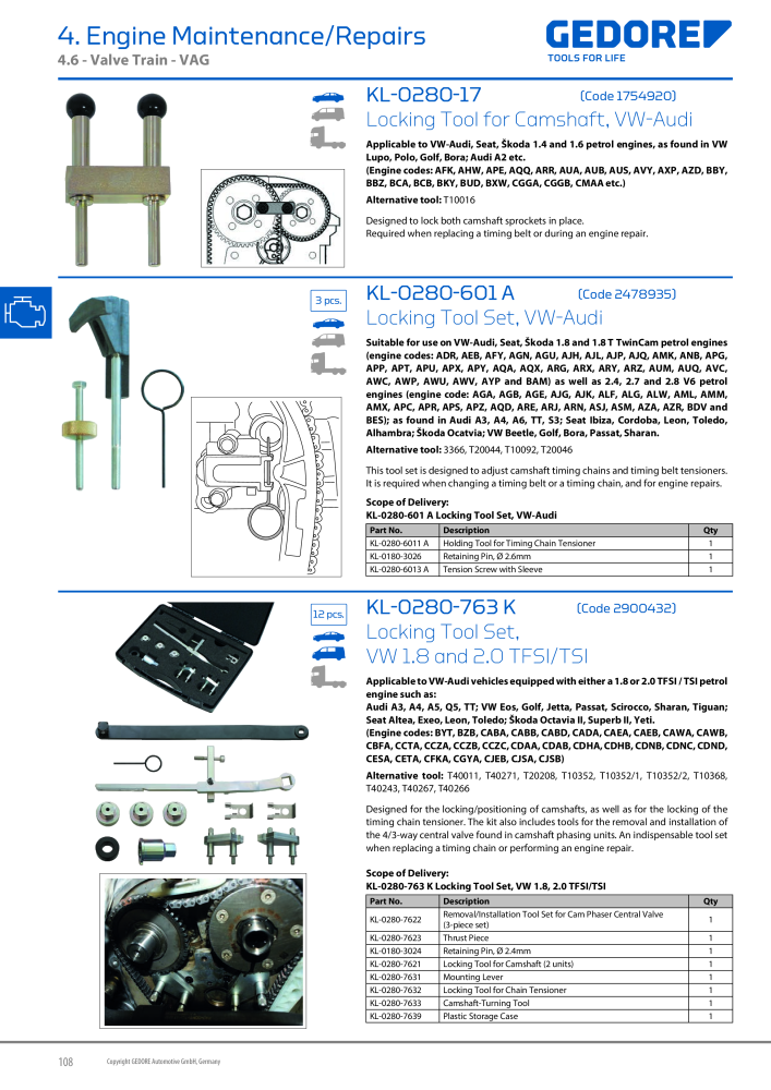 Gedore Specialty tools catalogue NO.: 20811 - Page 108