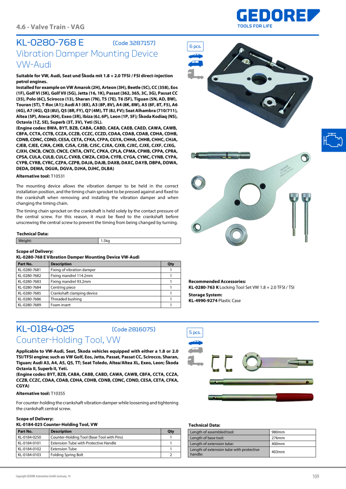 Gedore Specialty tools catalogue n.: 20811 - Pagina 109