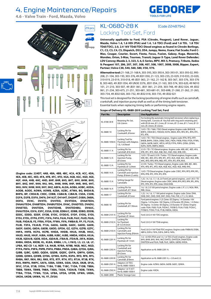 Gedore Specialty tools catalogue NR.: 20811 - Strona 114