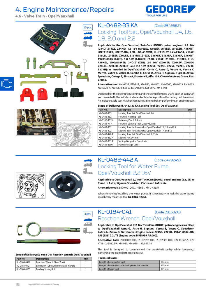 Gedore Specialty tools catalogue NR.: 20811 - Strona 118