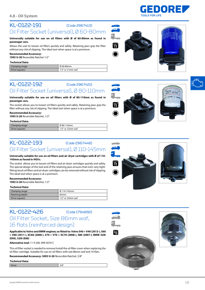 Gedore Specialty tools catalogue NO.: 20811 - Page 129