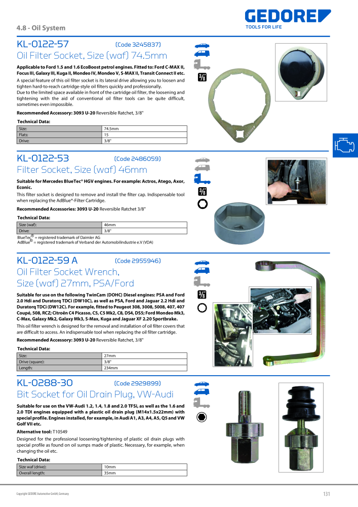 Gedore Specialty tools catalogue NR.: 20811 - Strona 131