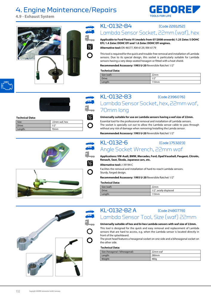 Gedore Specialty tools catalogue NR.: 20811 - Strona 132