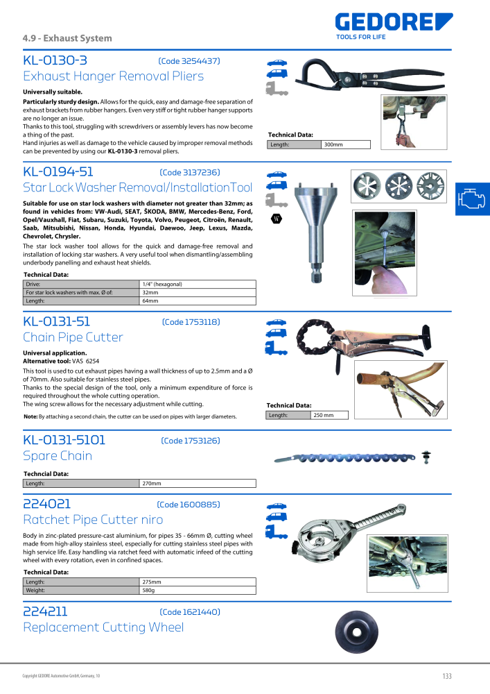 Gedore Specialty tools catalogue NO.: 20811 - Page 133