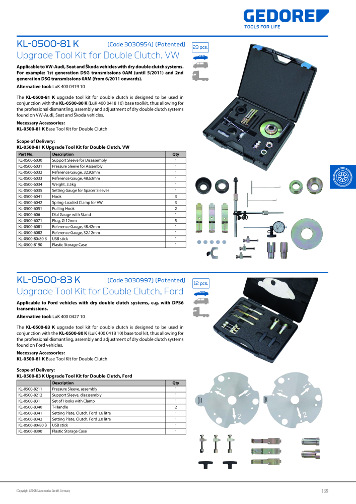 Gedore Specialty tools catalogue Nº: 20811 - Página 139