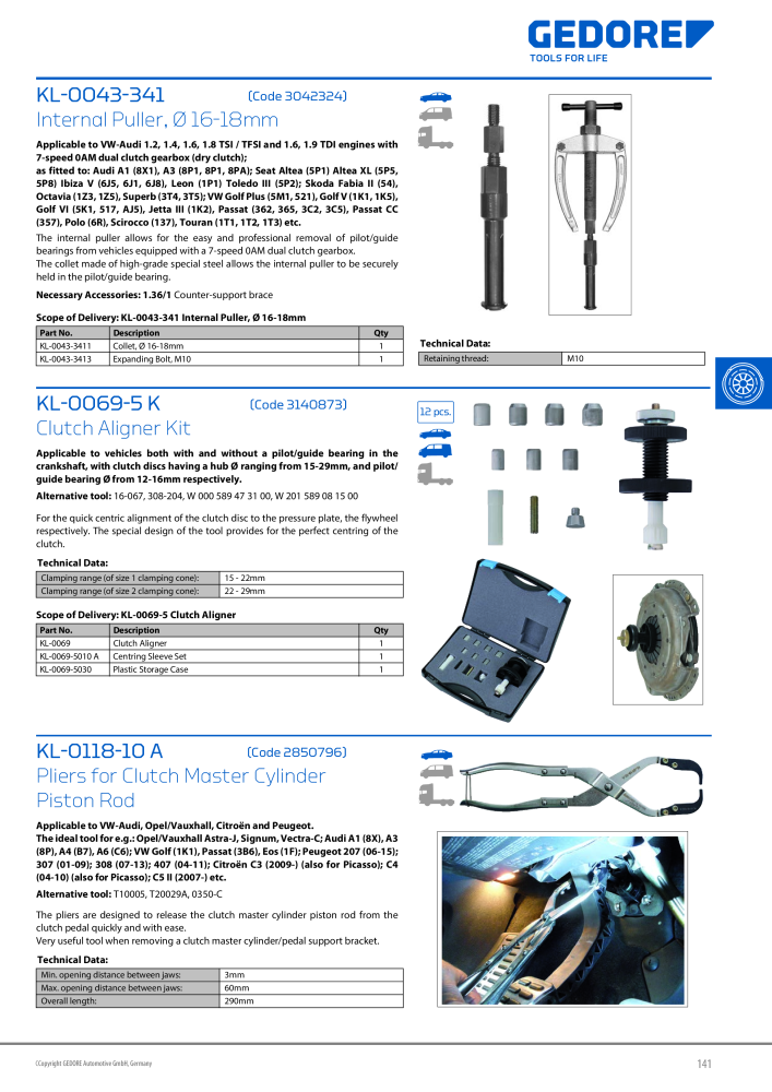 Gedore Specialty tools catalogue n.: 20811 - Pagina 141