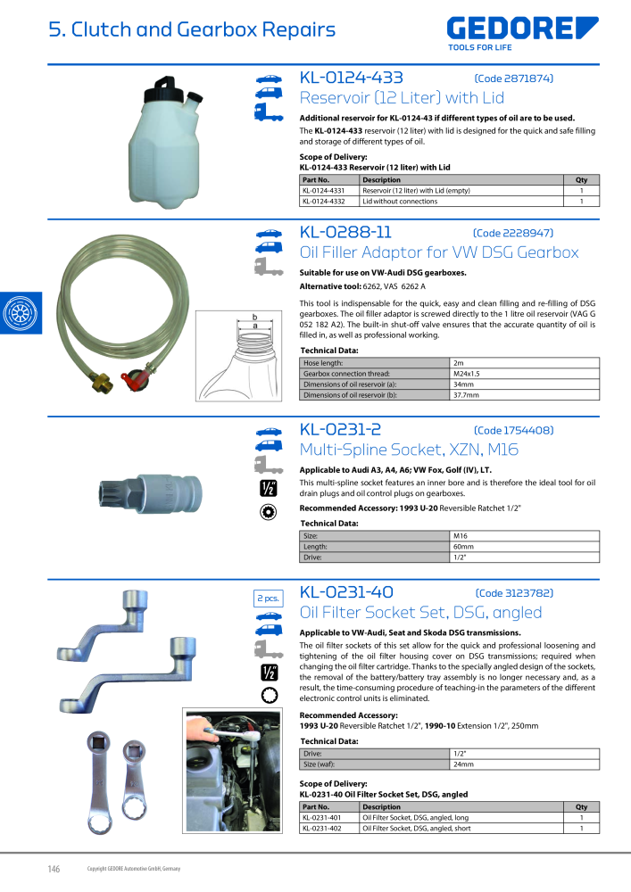 Gedore Specialty tools catalogue NO.: 20811 - Page 146