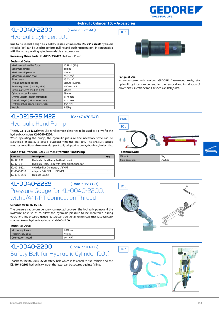 Gedore Specialty tools catalogue NO.: 20811 - Page 163