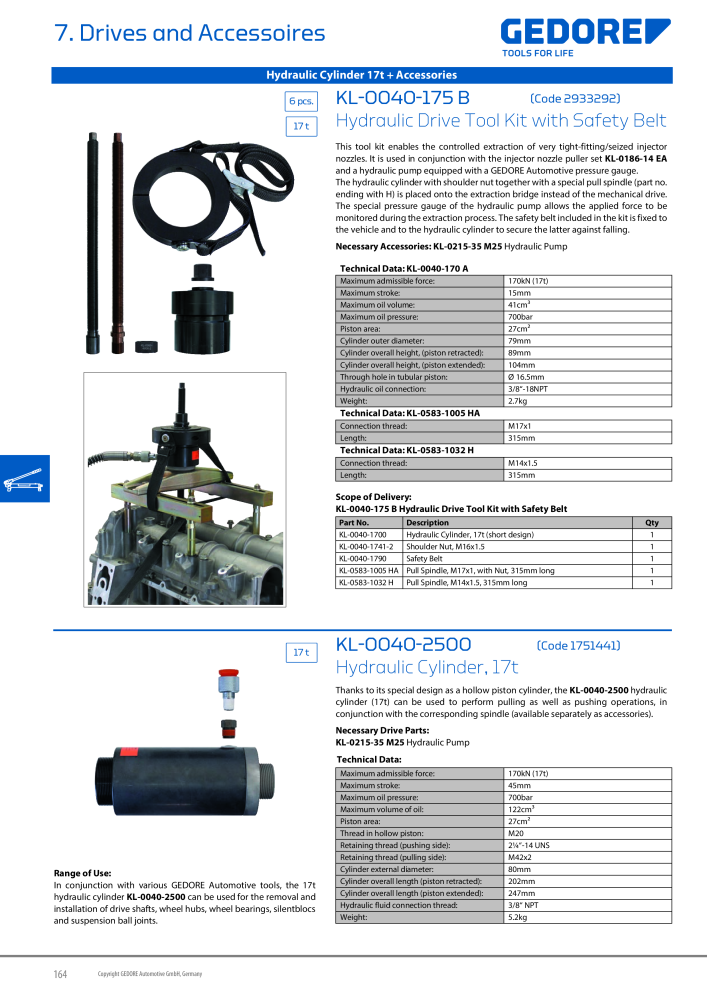 Gedore Specialty tools catalogue Nº: 20811 - Página 164