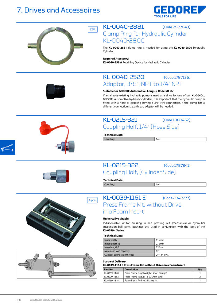 Gedore Specialty tools catalogue NR.: 20811 - Strona 168