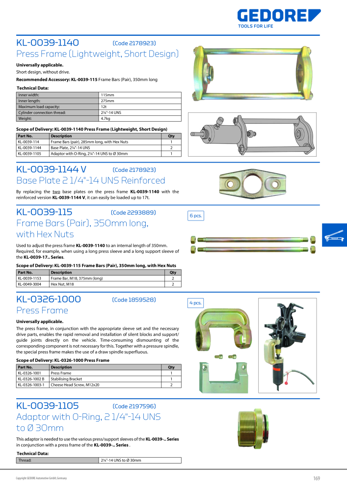 Gedore Specialty tools catalogue n.: 20811 - Pagina 169