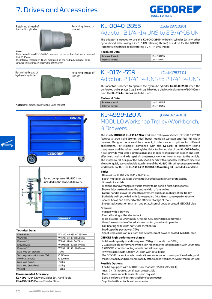 Gedore Specialty tools catalogue NR.: 20811 - Strona 170