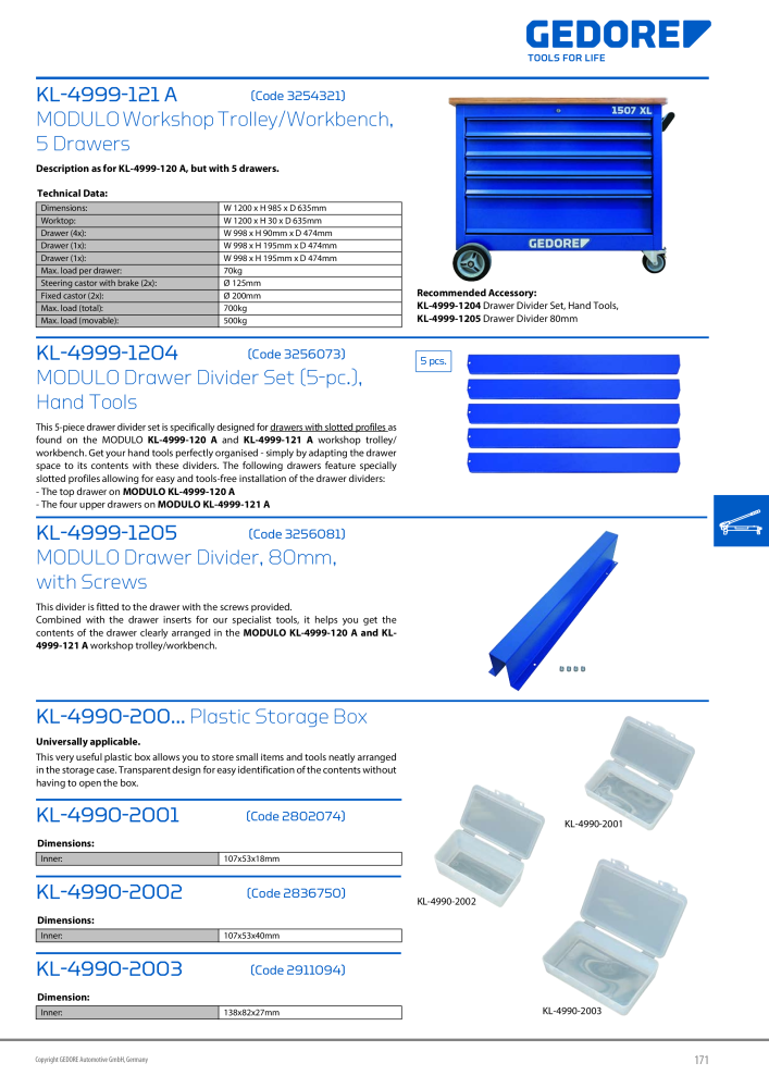 Gedore Specialty tools catalogue NR.: 20811 - Strona 171